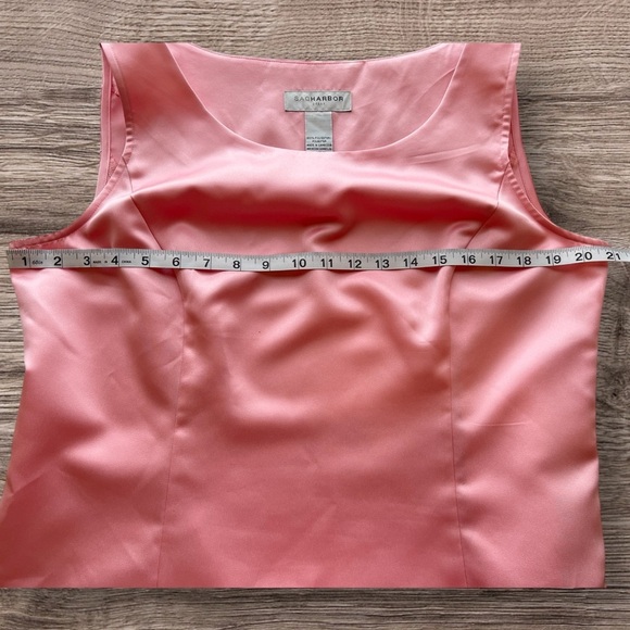 Sag Harbor Pink Satin Blouse - Picture 3 of 6